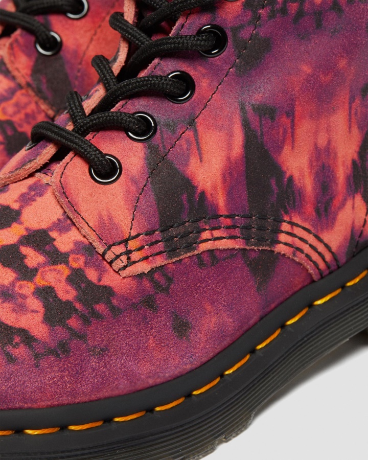 Dr.martens Romania Mov 1460 Pascal Tie Dye Ghete Cu Siret Din Piele
