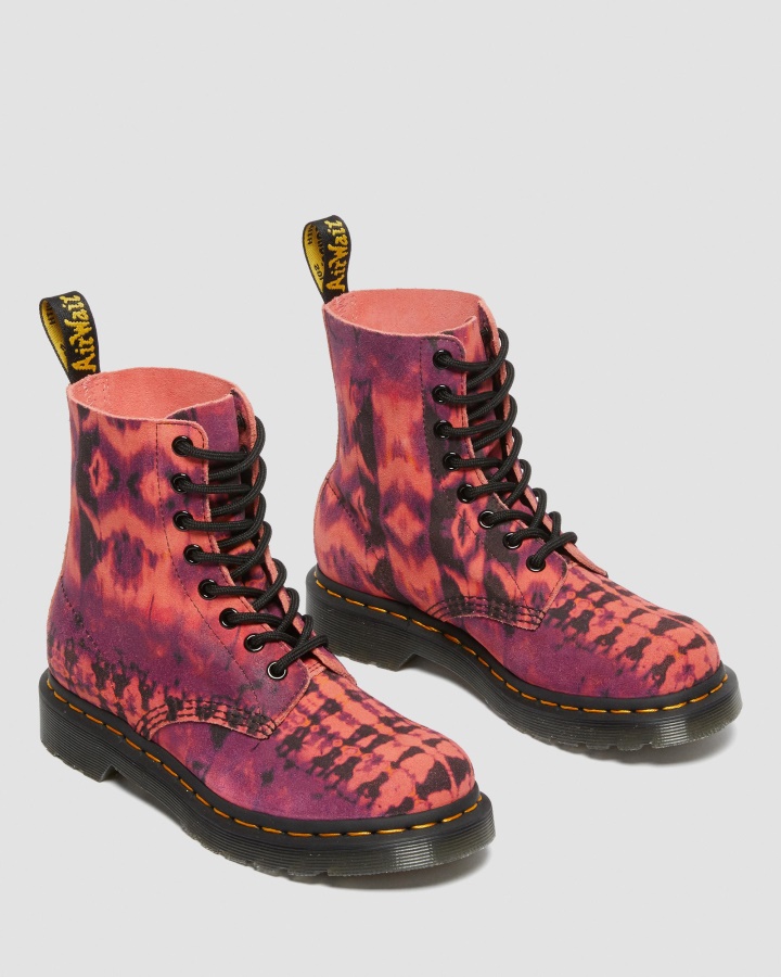 Dr.martens Romania Mov 1460 Pascal Tie Dye Ghete Cu Siret Din Piele