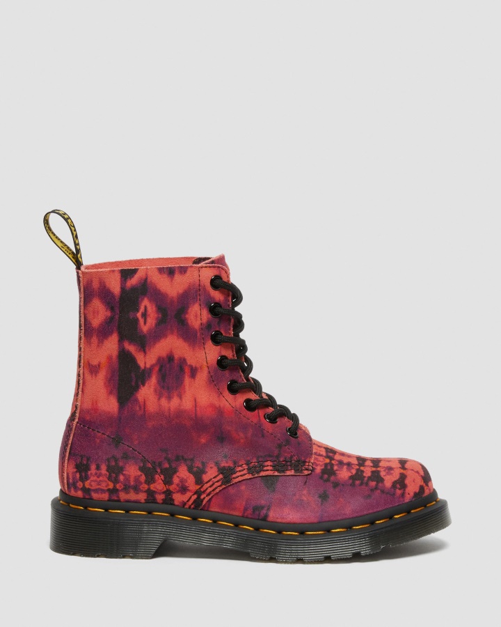 Dr.martens Romania Mov 1460 Pascal Tie Dye Ghete Cu Siret Din Piele