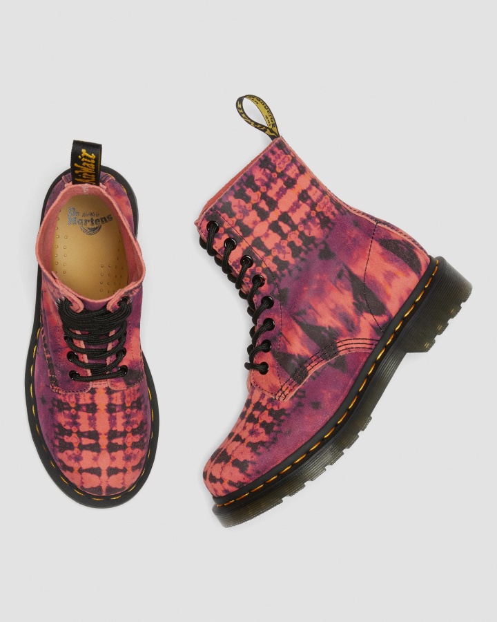 Dr.martens Romania Mov 1460 Pascal Tie Dye Ghete Cu Siret Din Piele
