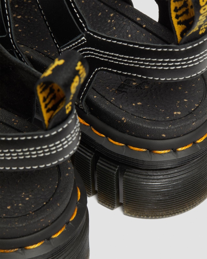 Dr.martens Romania Neagra Nappa Lux Ricki Nappa Lux Sandale Cu 3 Bretele Din Piele