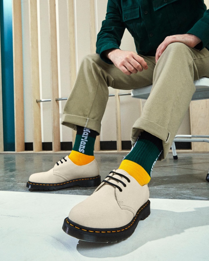 Pantofi Oxford Dr.martens Romania Sand 1461 Canvas