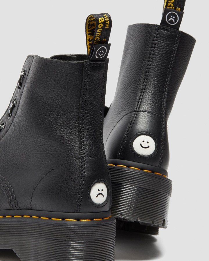 Cizme Cu Platforma Din Piele Sinclair Lazy Oaf Dr.martens Romania Negru Pisa