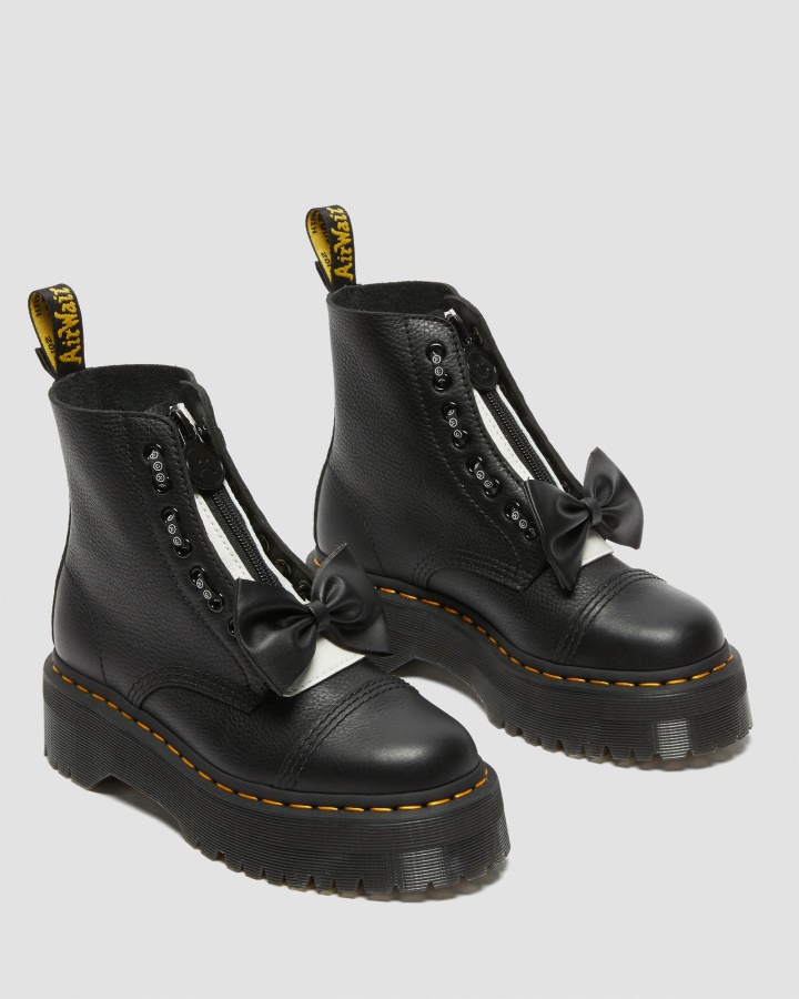 Cizme Cu Platforma Din Piele Sinclair Lazy Oaf Dr.martens Romania Negru Pisa
