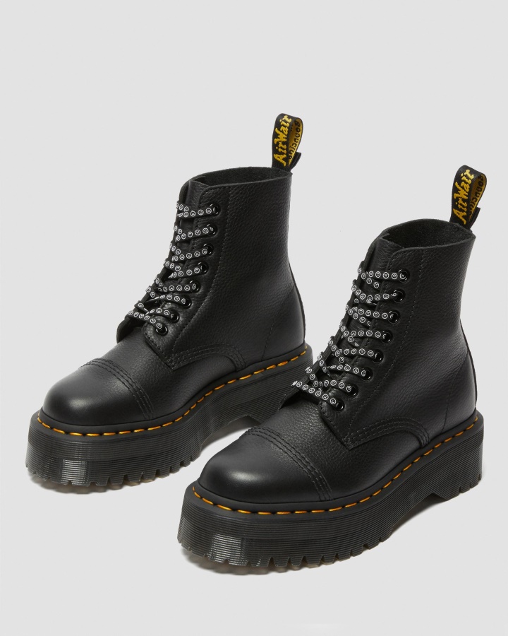 Cizme Cu Platforma Din Piele Sinclair Lazy Oaf Dr.martens Romania Negru Pisa