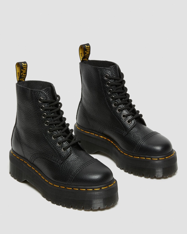 Cizme Cu Platforma Din Piele Nappa Frezata Sinclair Piele Nappa Frezata Neagra Dr.martens Romania
