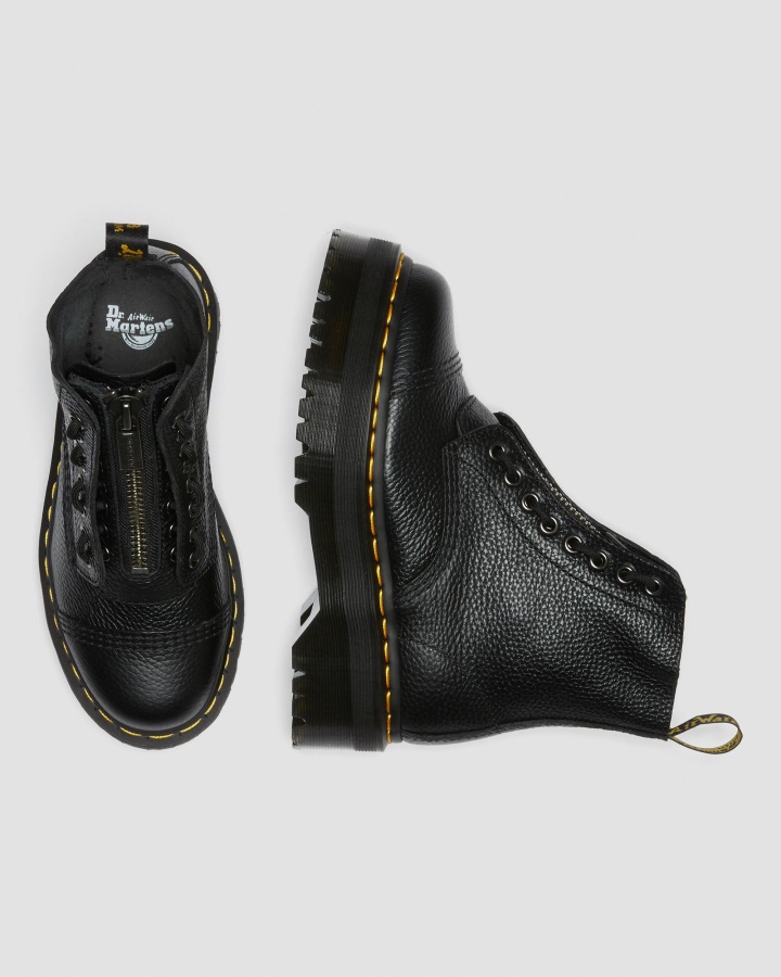 Cizme Cu Platforma Din Piele Nappa Frezata Sinclair Piele Nappa Frezata Neagra Dr.martens Romania
