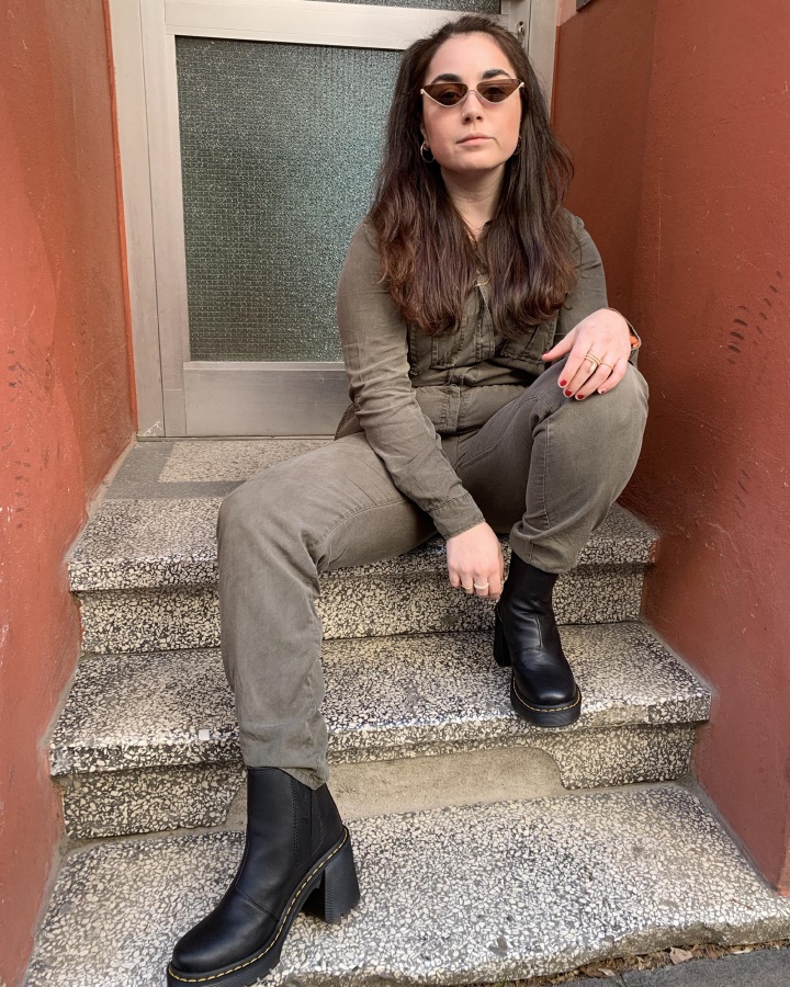 Cizme Chelsea Cu Toc Evazat Dr.martens Romania Negru Sendal Spence Piele