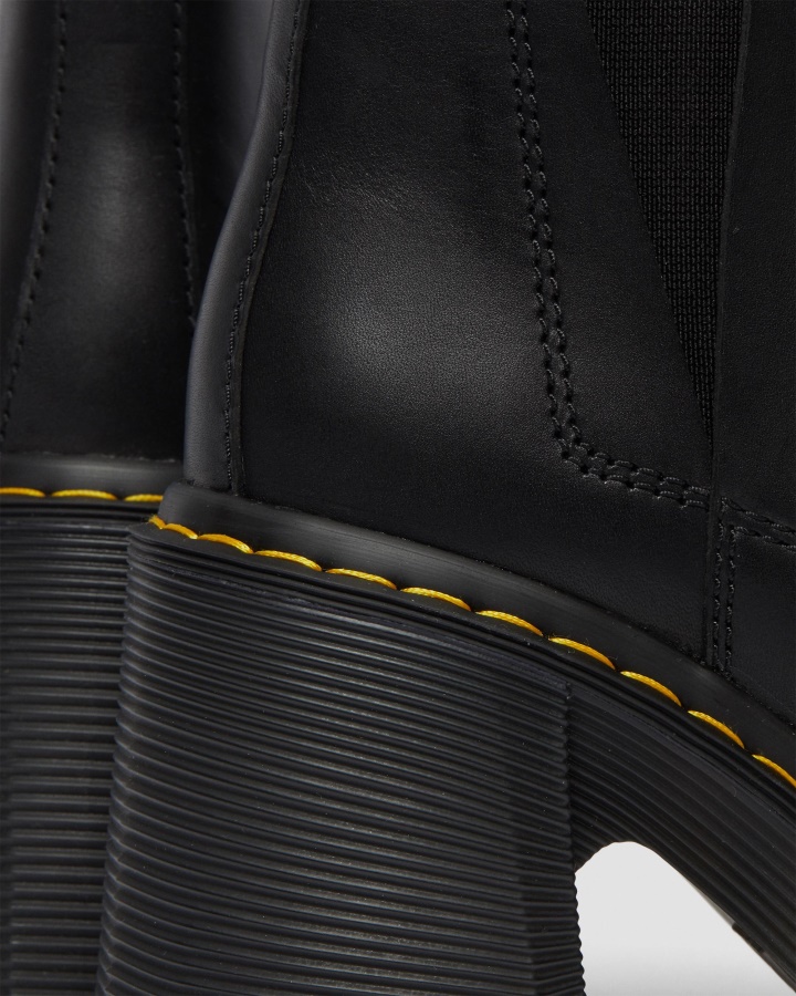 Cizme Chelsea Cu Toc Evazat Dr.martens Romania Negru Sendal Spence Piele