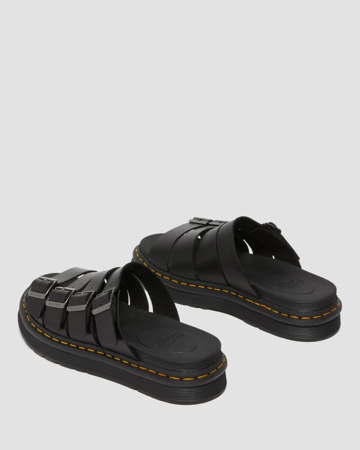Dr.martens Romania Sandale Cu Slide Din Piele Brando Tate Negre