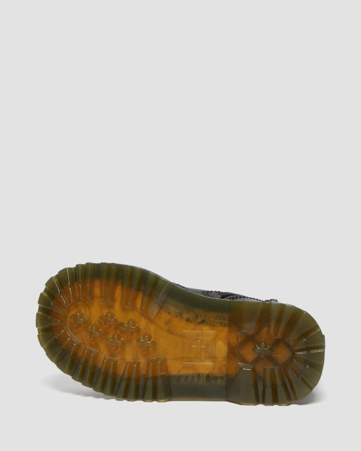 Cizme Negre Dr.martens Romania Toddler 1460 Din Piele Florala Cu Siret