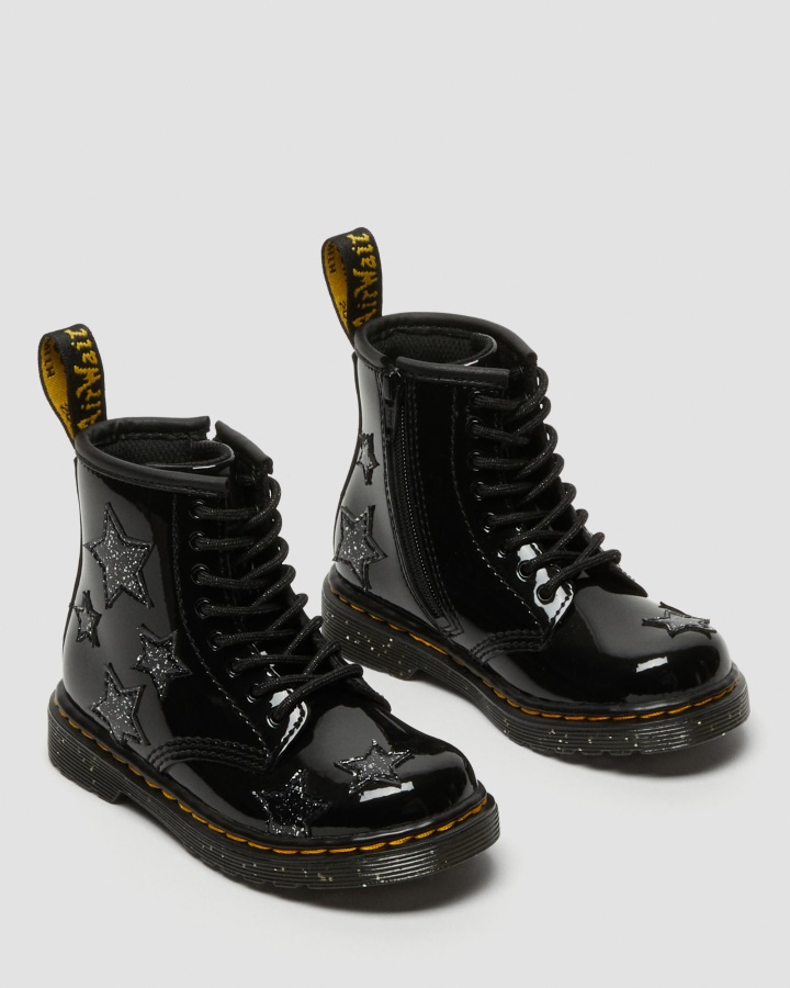 Lampă Neagră Cu Sclipici Cosmic Dr.martens Romania Pentru Copii Mici 1460 Cizme Cu Sclipici Stea Cu Sclipici