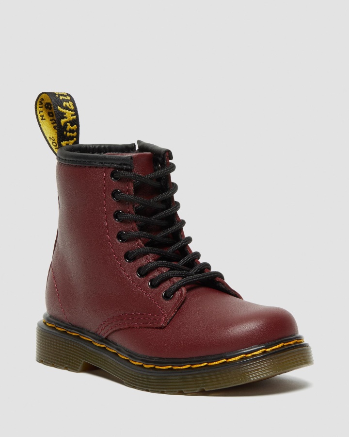 Cizme Cu șireturi Din Piele 1460 Softy T Roșu Cireș Romario Dr.martens Romania