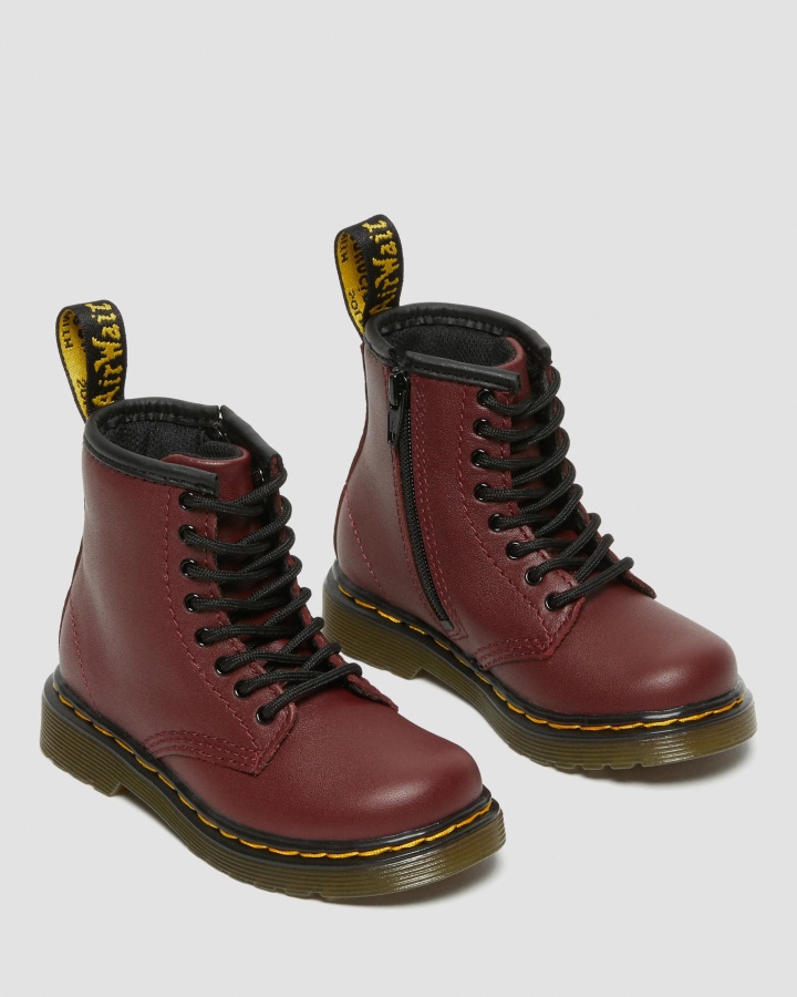 Cizme Cu șireturi Din Piele 1460 Softy T Roșu Cireș Romario Dr.martens Romania