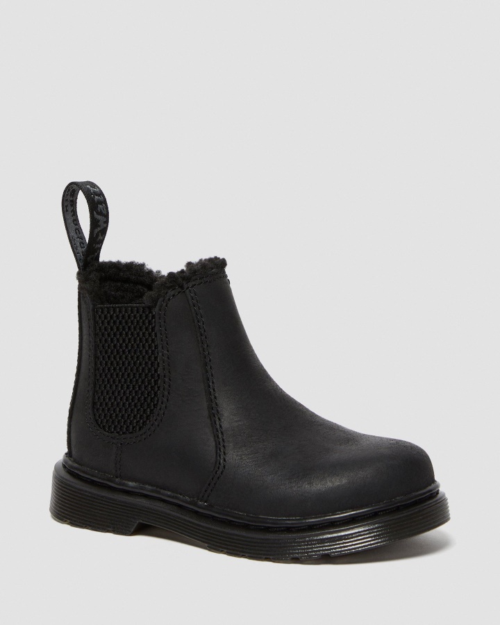 Dr.martens Romania Black Republic Wp Toddler 2976 Cizme Chelsea Căptușite Cu Blană Artificială