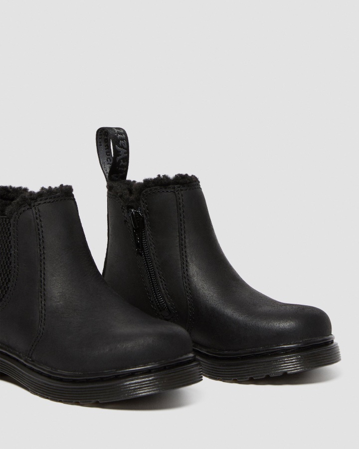 Dr.martens Romania Black Republic Wp Toddler 2976 Cizme Chelsea Căptușite Cu Blană Artificială