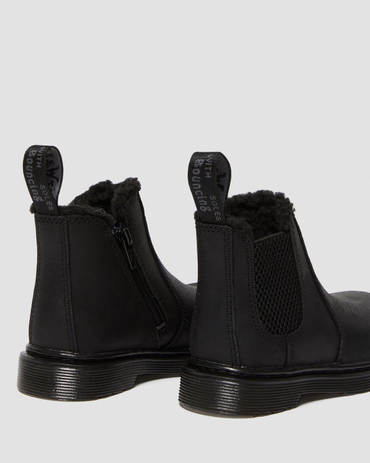 Dr.martens Romania Black Republic Wp Toddler 2976 Cizme Chelsea Căptușite Cu Blană Artificială
