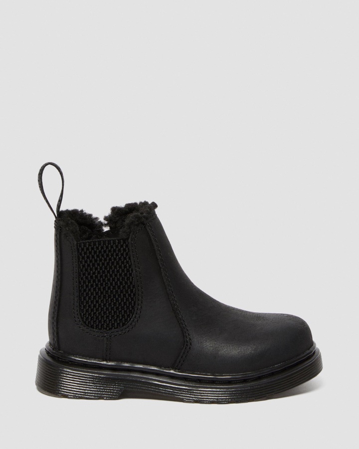Dr.martens Romania Black Republic Wp Toddler 2976 Cizme Chelsea Căptușite Cu Blană Artificială