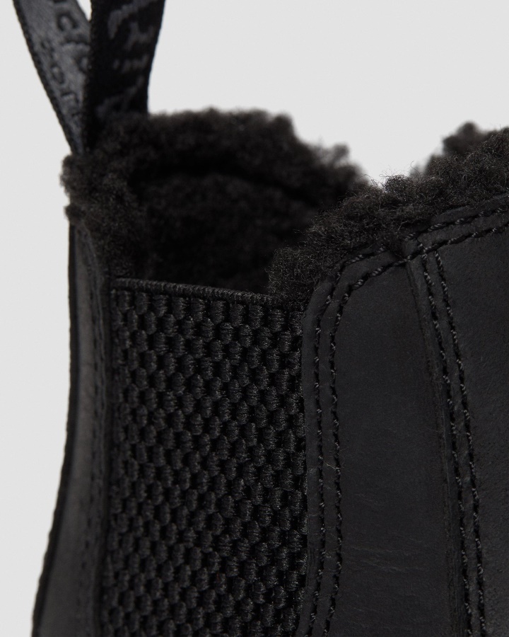 Dr.martens Romania Black Republic Wp Toddler 2976 Cizme Chelsea Căptușite Cu Blană Artificială