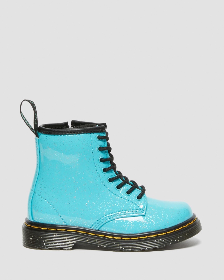 Dr.martens Romania Turcoaz Sclipici Cosmic Pentru Copii Mici 1460 Cizme Cu Siret Cu Sclipici