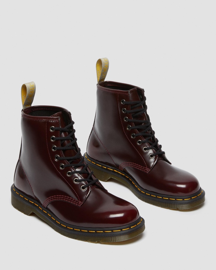Cizme Vegane 1460 Cu șireturi, Canada Dr.martens Romania, Roșu Cireș, Oxford Rub Off