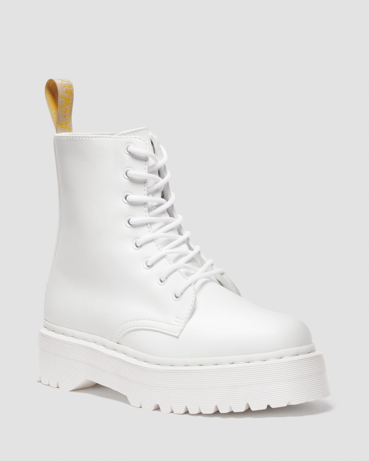 Cizme Albe Dr.martens Romania Vegan Jadon Ii Kemble Mono Platforma