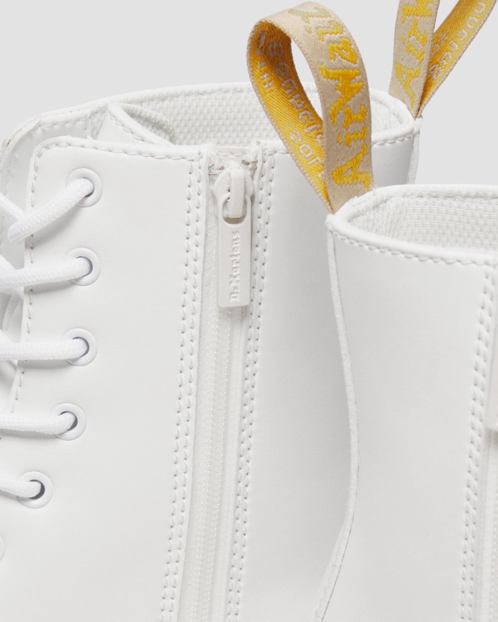 Cizme Albe Dr.martens Romania Vegan Jadon Ii Kemble Mono Platforma