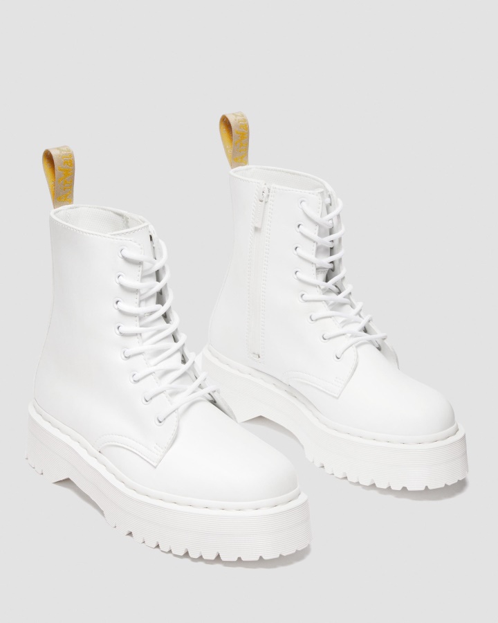 Cizme Albe Dr.martens Romania Vegan Jadon Ii Kemble Mono Platforma