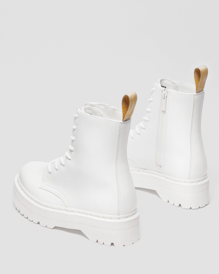 Cizme Albe Dr.martens Romania Vegan Jadon Ii Kemble Mono Platforma
