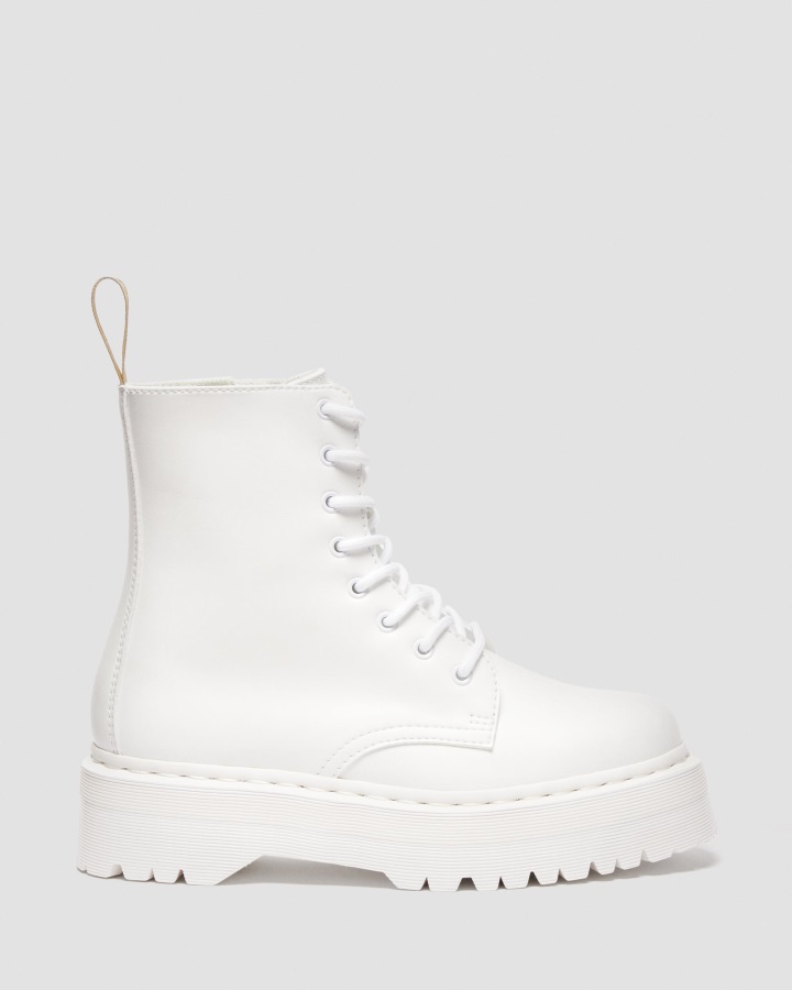 Cizme Albe Dr.martens Romania Vegan Jadon Ii Kemble Mono Platforma