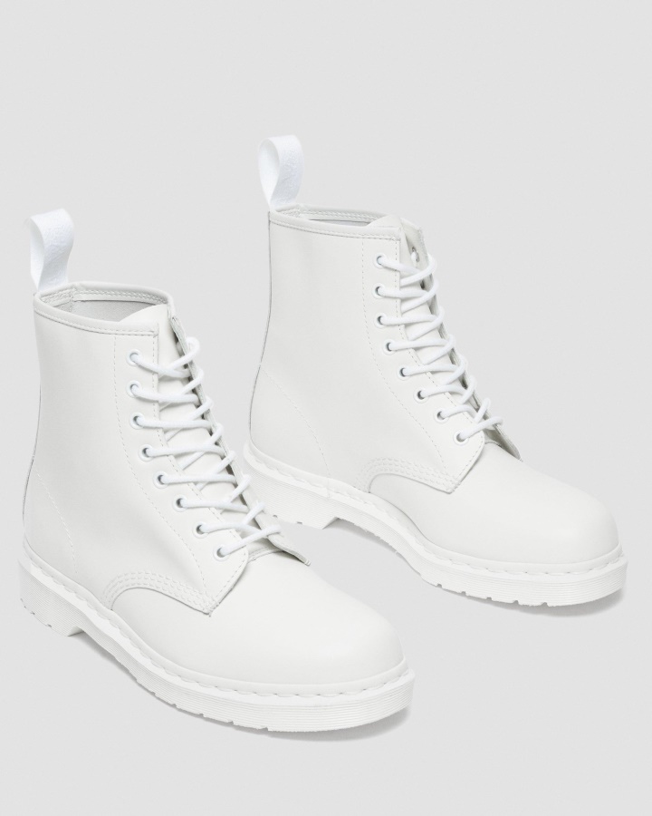 Alb Piele Neteda Dr.martens Romania 1460 Mono Piele Neteda Cizme Cu Siret