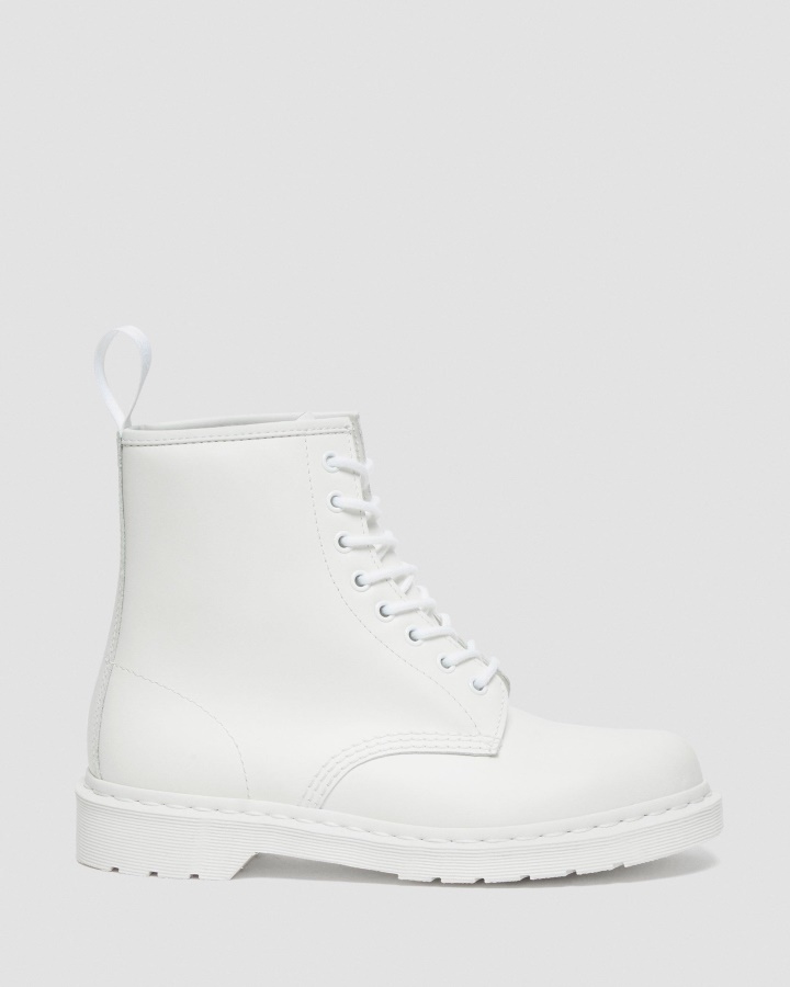 Alb Piele Neteda Dr.martens Romania 1460 Mono Piele Neteda Cizme Cu Siret