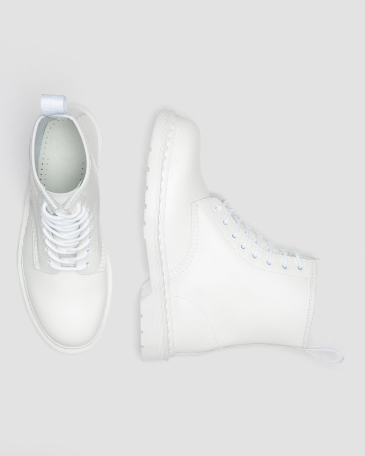 Alb Piele Neteda Dr.martens Romania 1460 Mono Piele Neteda Cizme Cu Siret