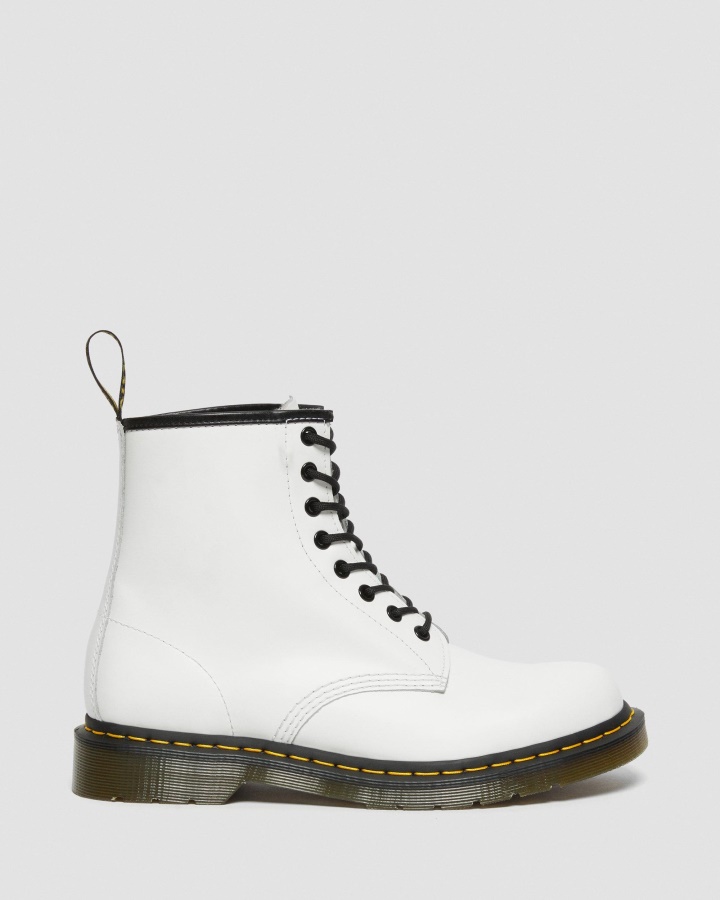 Piele Neteda Alb Dr.martens Romania 1460 Cizme Cu Siret Din Piele Neteda