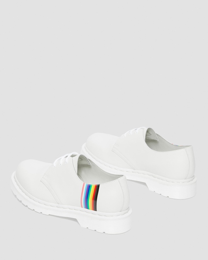 Piele Neteda Alba Dr.martens Romania 1461 Pentru Mandrie Pantofi Oxford Din Piele Neteda