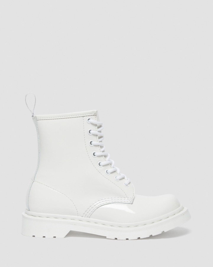1460 Cizme Mono Lacuite Cu Siret Alb Lamper Dr.martens Romania