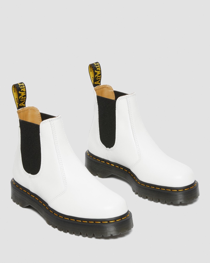 Dr.martens Romania Piele Neteda Alba 2976 Cizme Chelsea Din Piele Neteda Bex