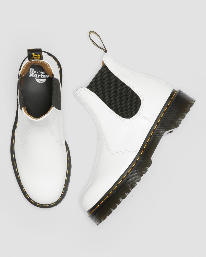 Dr.martens Romania Piele Neteda Alba 2976 Cizme Chelsea Din Piele Neteda Bex