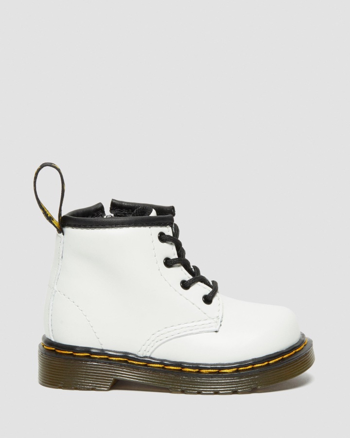 Dr.martens Romania Alb Romario Infant 1460 Cizme Din Piele Cu Siret