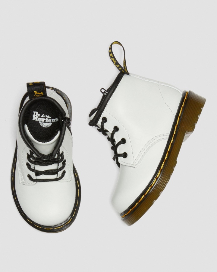 Dr.martens Romania Alb Romario Infant 1460 Cizme Din Piele Cu Siret