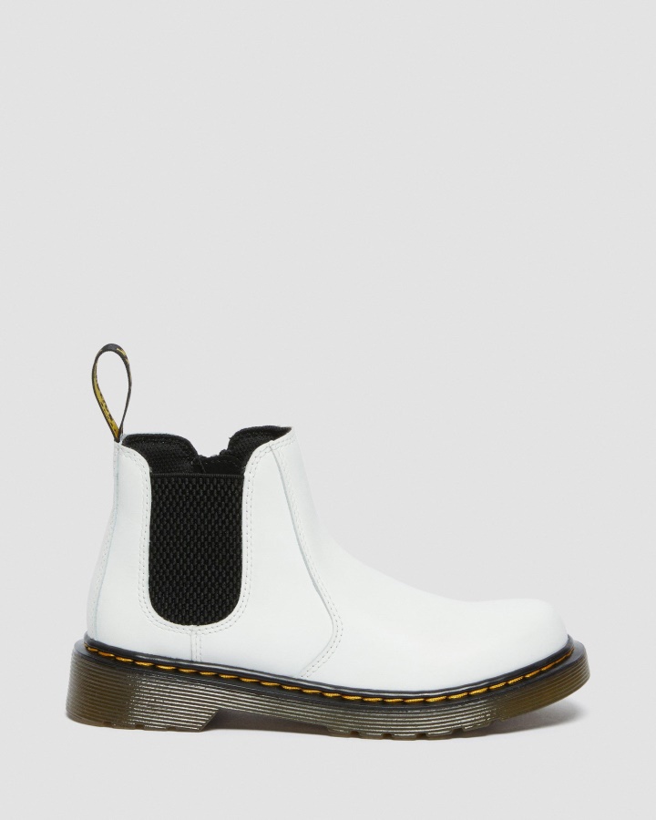 Cizme Chelsea Din Piele Alb Romario Dr.martens Romania Junior 2976