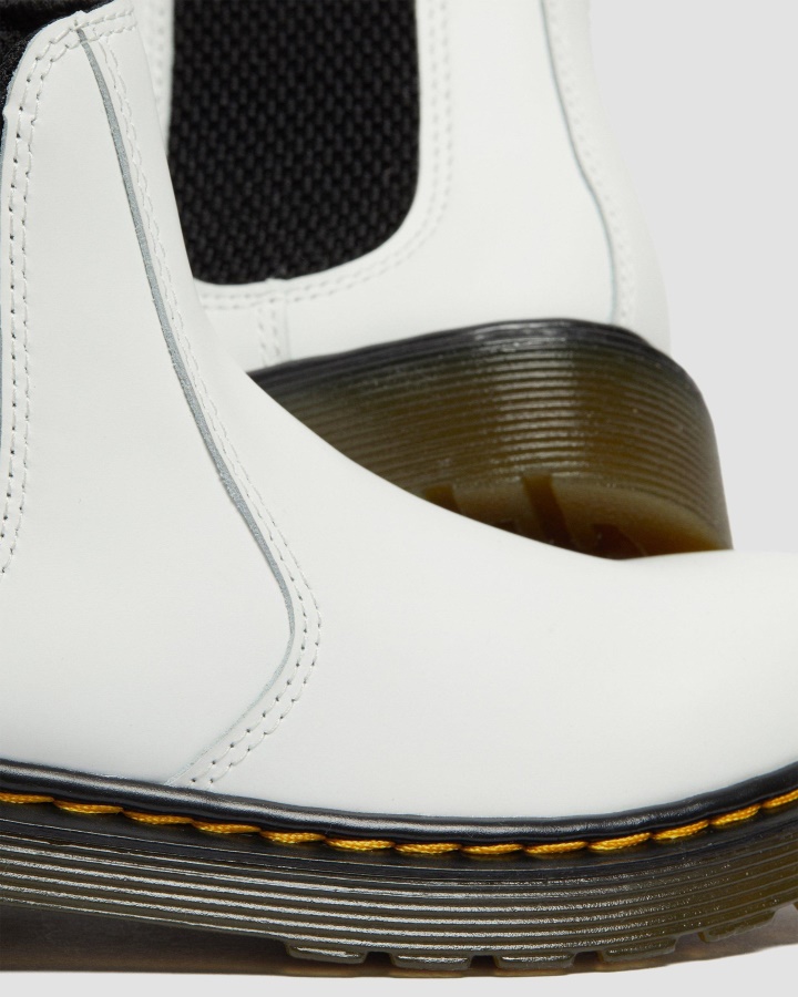 Cizme Chelsea Din Piele Alb Romario Dr.martens Romania Junior 2976