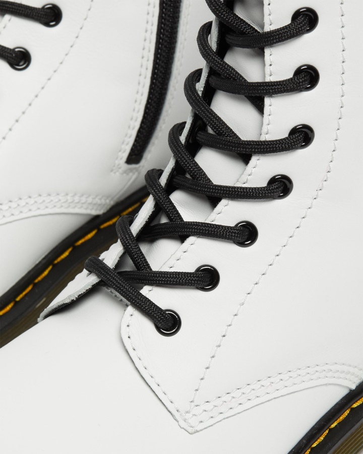 Tineret 1460 Cizme Din Piele Cu Siret Dr.martens Romania Alb Romario