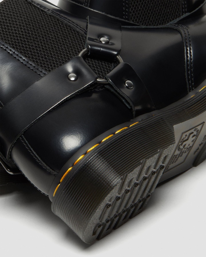 Dr.martens Romania Cizme Negre Lustruite Netede Wincox Piele Neteda Catarama