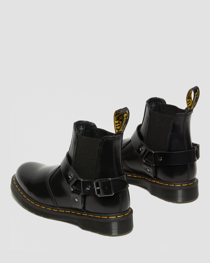 Dr.martens Romania Cizme Negre Lustruite Netede Wincox Piele Neteda Catarama