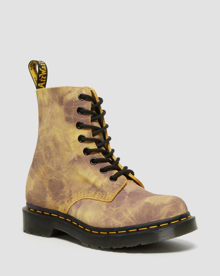 Dr.martens Romania Galben 1460 Pascal Tie Dye Ghete Cu Siret Din Piele