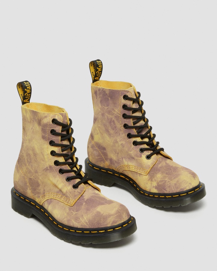 Dr.martens Romania Galben 1460 Pascal Tie Dye Ghete Cu Siret Din Piele