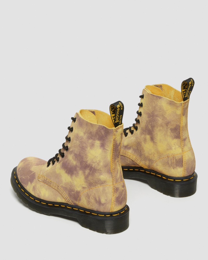 Dr.martens Romania Galben 1460 Pascal Tie Dye Ghete Cu Siret Din Piele
