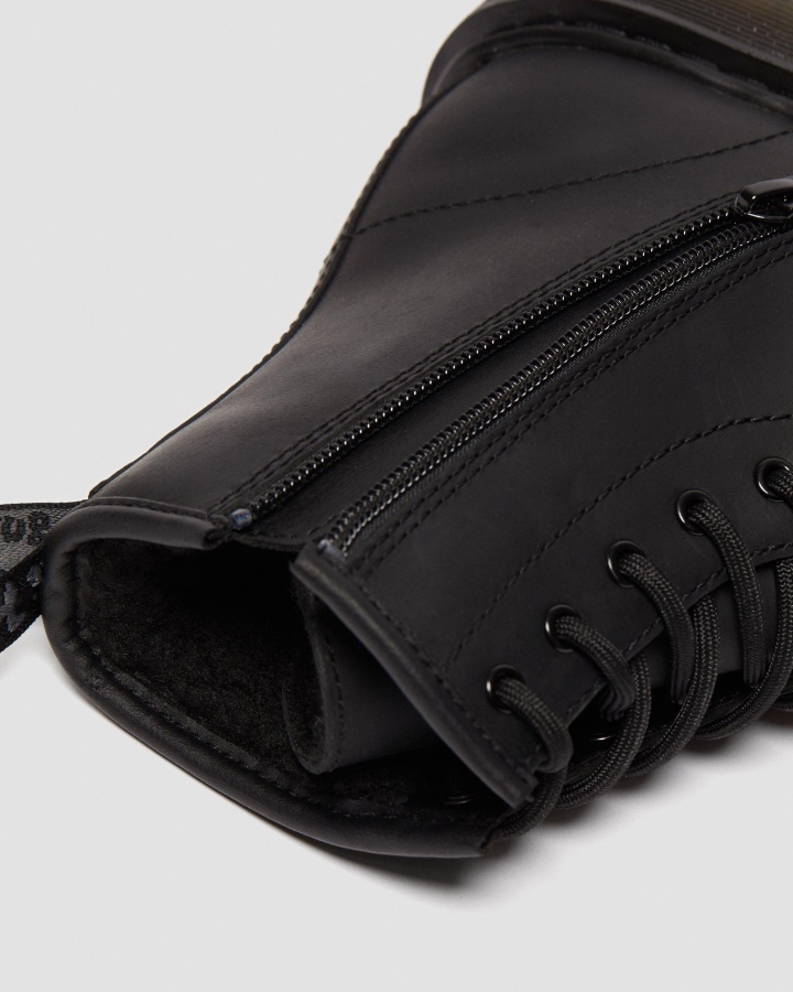 Tineret 1460 Cizme Captusite Cu Blana Artificiala Republica Neagra Wp Dr.martens Romania