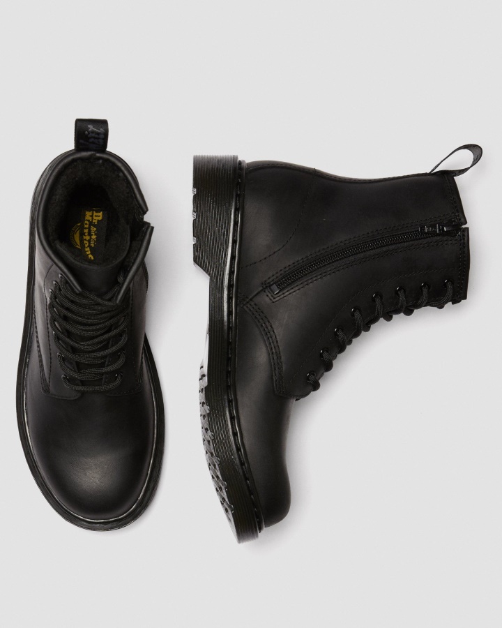 Tineret 1460 Cizme Captusite Cu Blana Artificiala Republica Neagra Wp Dr.martens Romania